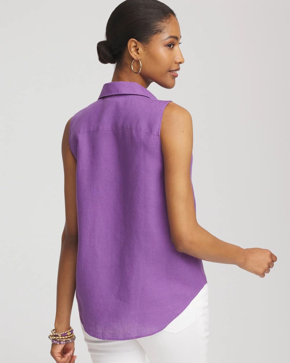 No Iron™ Linen Tie-Front Sleeveless Shirt | Chico's